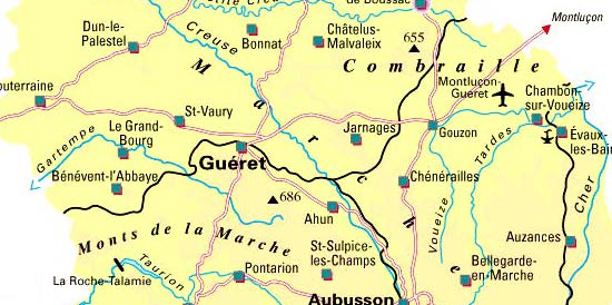 Carte de la Creuse