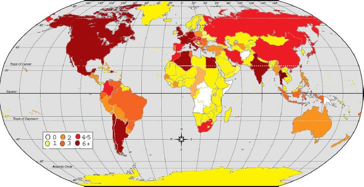 Carte - Pays visités