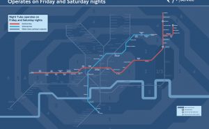 Plan de métro Londres de nuit