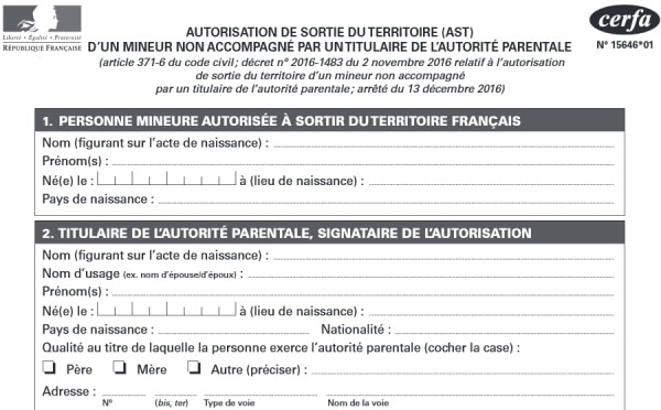 Sortie territoire - AST