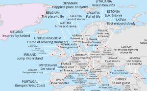 Slogan voyage - carte europe