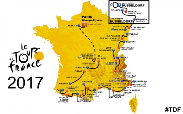 Carte tour de France 2017